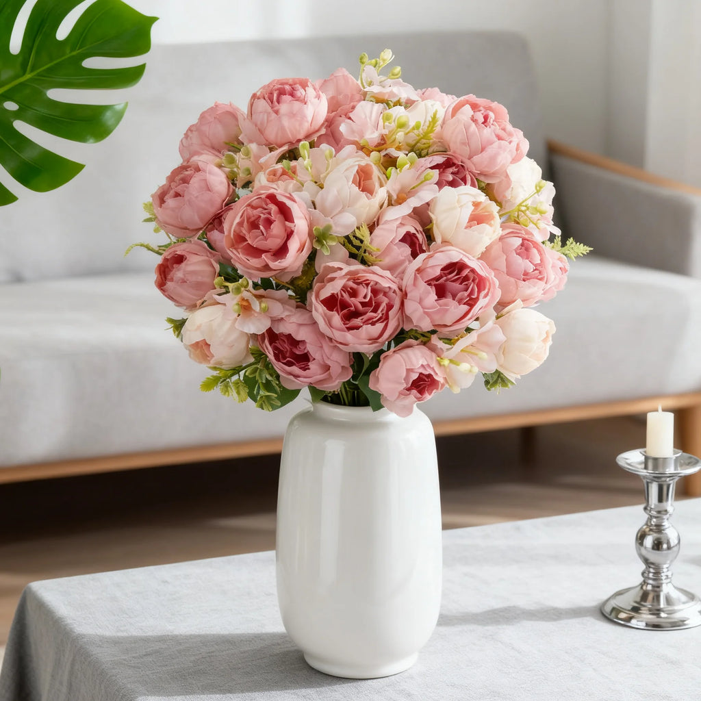 Artificial Silk Peony Rose Bouquet | Wedding & Home Décor Artificial Flower Bouquet Babs