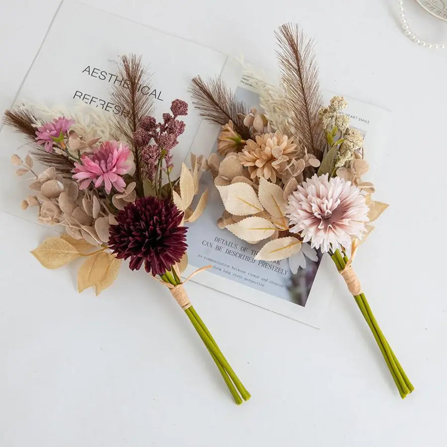 Artificial Silk Chrysanthemum Bouquet | Wedding & Home Decor Artificial Flower Bouquet Babs