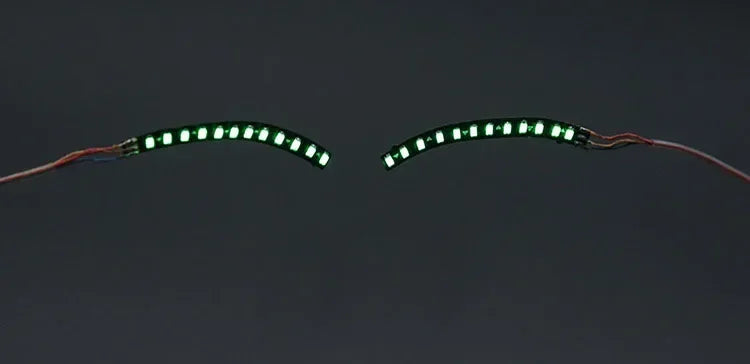 LED Light-Up False Eyelashes – Party, Club & Halloween LED False Eyelashes Babs green