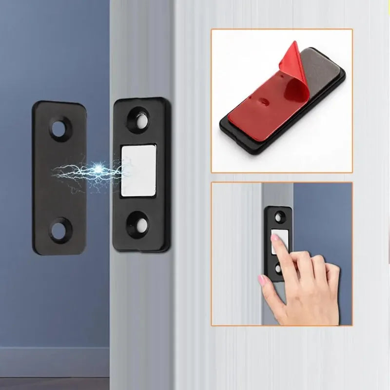 4Pc Ultra-Thin Magnetic Cabinet Door Catch Latch | Steel Closer Magnetic Cabinet Latch Babs