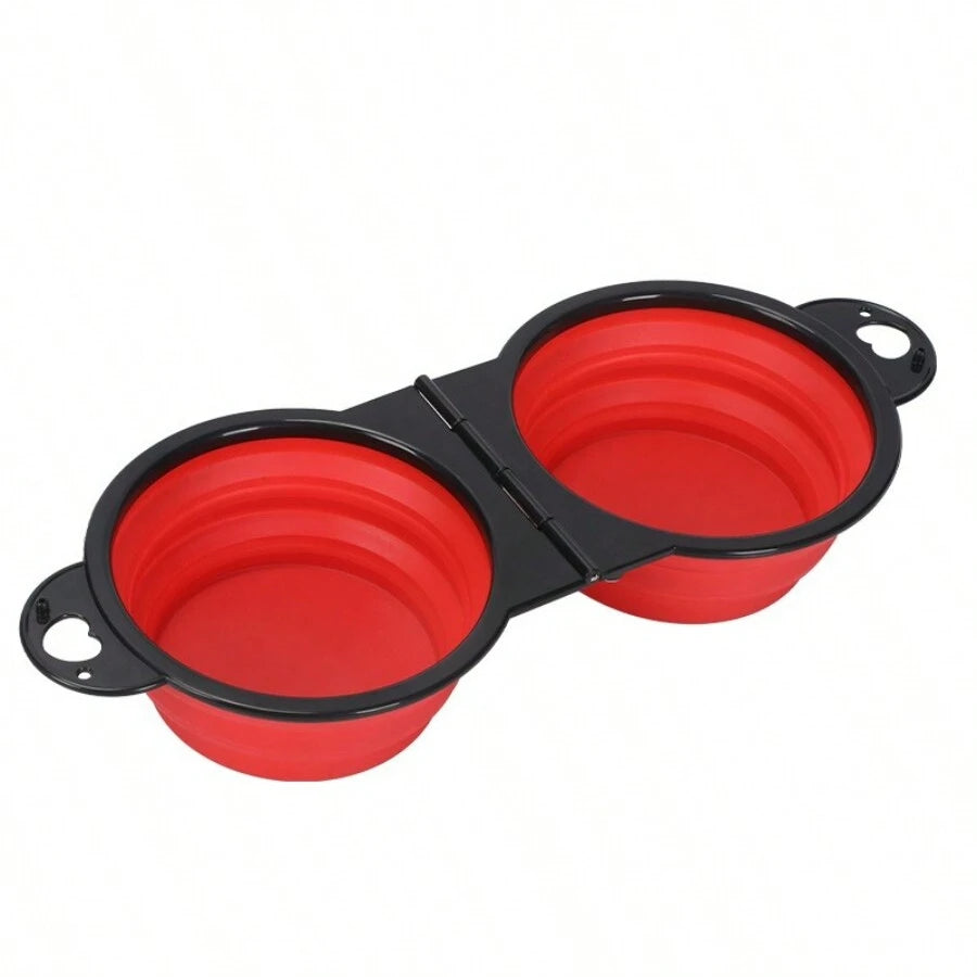 2-in-1 Foldable Pet Travel Bowl for Dogs & Cats – 500ml Pet Travel Bowl Babs Red