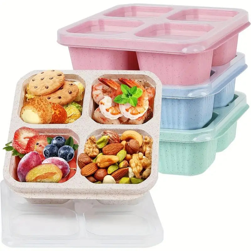 4-Compartment Bento Snack Box – Reusable Divided Lunch Container Bento Lunch Box Babs