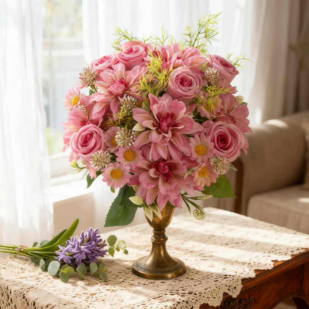 Silk Dahlia Rose Artificial Flowers – Wedding & Home Decor Artificial Silk Flowers Babs
