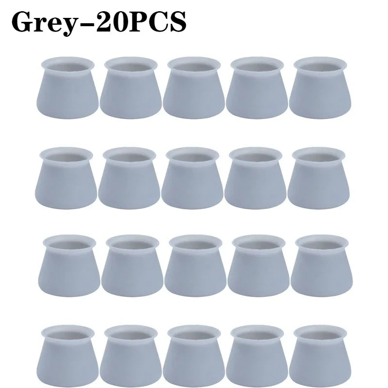 Silicone Chair Leg Caps – Anti-Slip Floor Protector Pads Furniture Leg Caps Babs Grey-20PCS