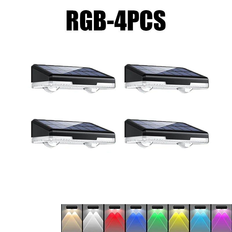 IP65 Solar Wall Washer Light – Dusk-to-Dawn LED Outdoor Solar Wall Light Babs RGB 4PCS