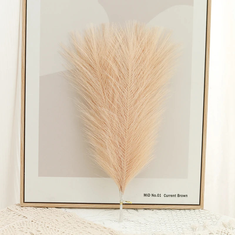 10-Piece Artificial Pampas Grass Bouquet – Boho Home Decor Artificial Floral Bouquet Babs Light Coffee