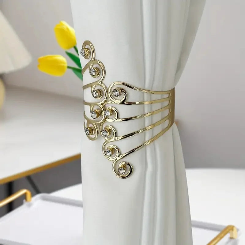 Rhinestone Alloy Curtain Buckles – Elegant Tie Backs, Set of 2 Curtain Tie Backs Babs