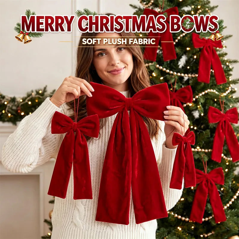 Velvet Fabric Bows for Christmas Tree, Wreath & Holiday Décor Holiday Bow Decoration Babs