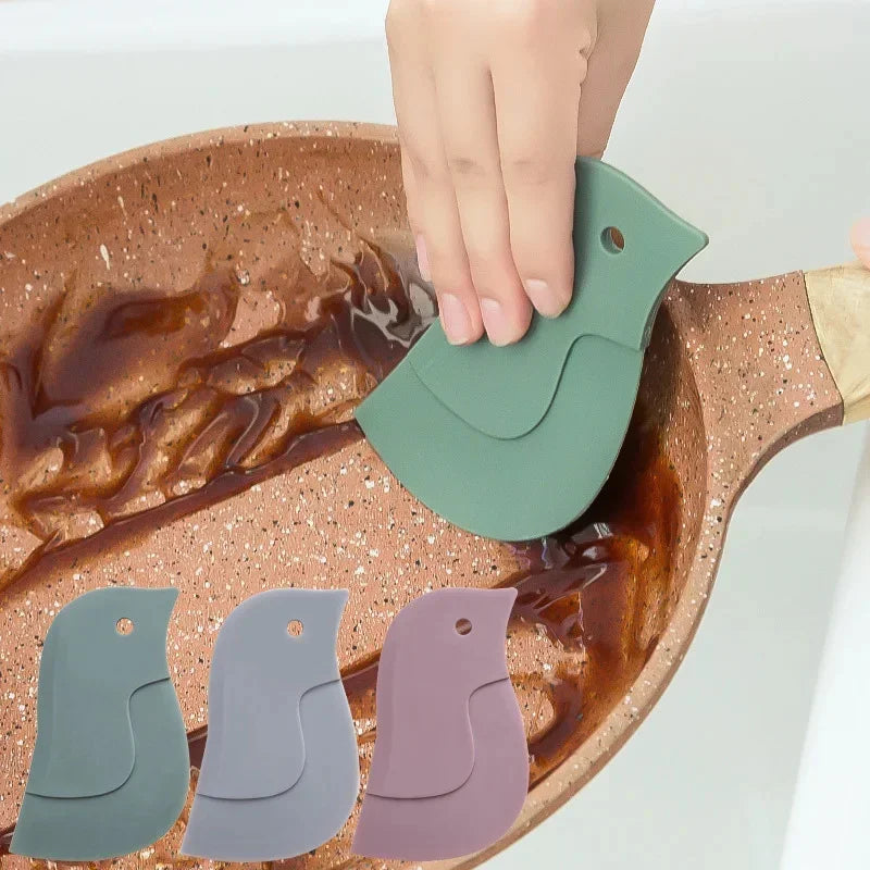 Silicone Kitchen Scraper – Non-Scratch Grease & Oil Cleaner Kitchen Cleaning Scraper Babs