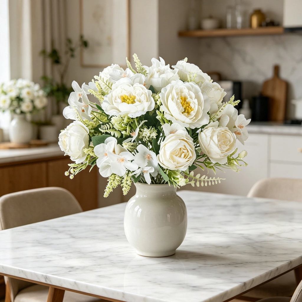 Silk Peony Hydrangea Artificial Flowers – Wedding & Home Decor Artificial Flowers Babs
