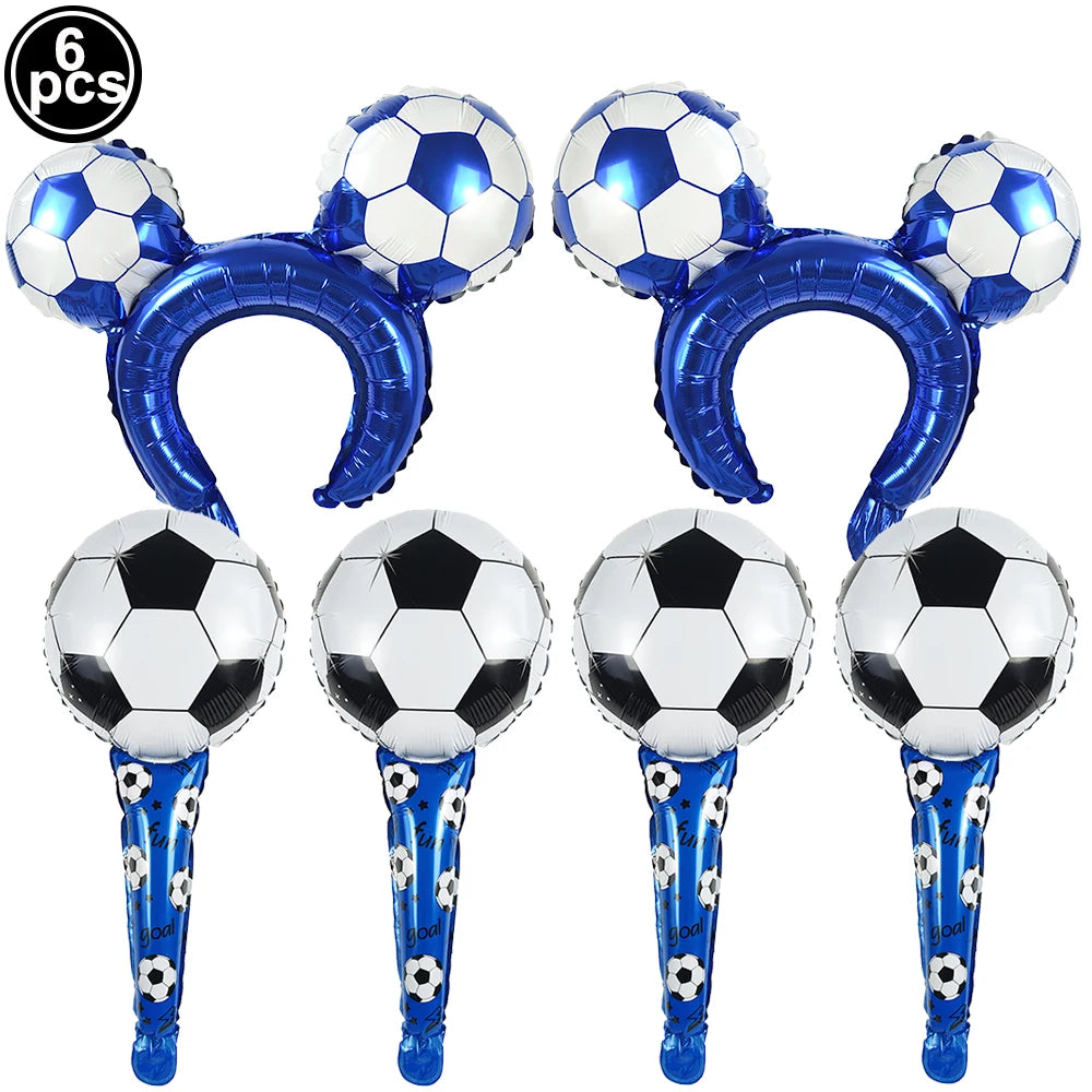 Boy's 8th Birthday Soccer Foil Balloons Party Set