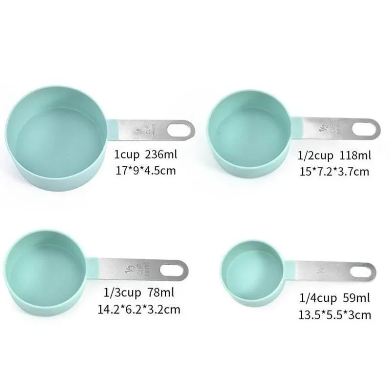 8-Piece Stainless Steel Measuring Spoons & Cups Baking Set Measuring Cups & Spoons Babs