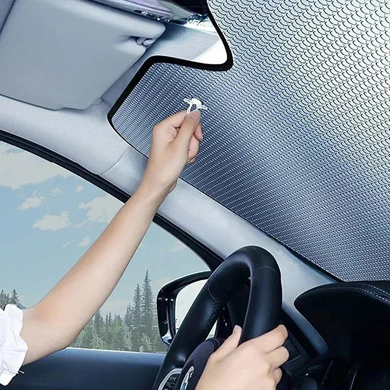 Foldable Car Windshield Sunshade UV Protection 140×70cm Car Windshield Sunshade Babs