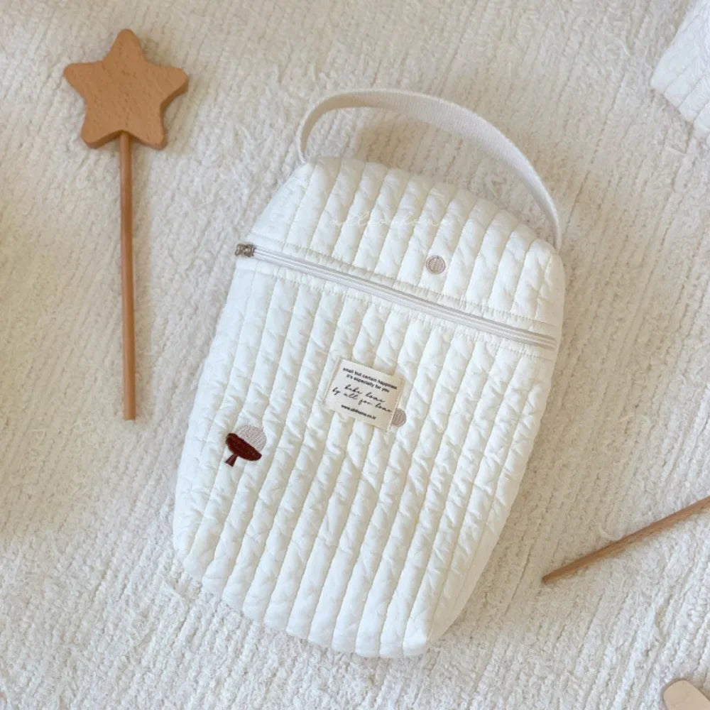 Quilted Baby Diaper Caddy Organizer | Embroidered Mommy Bag Diaper Caddy Bag Babs