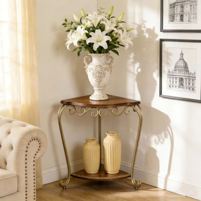 Retro Geometric Oak Side Table – Minimalist Sofa & Coffee Table Side Table Babs