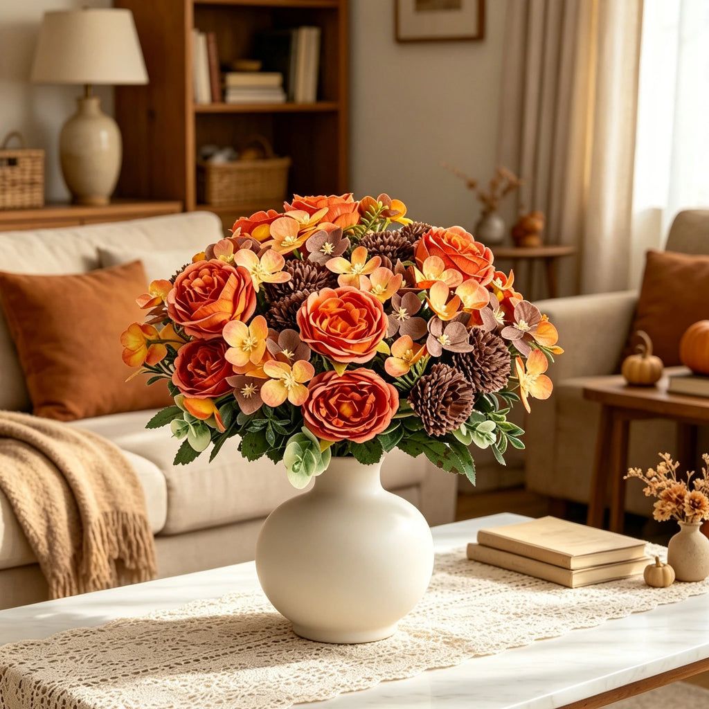 Silk Peony Chrysanthemum Artificial Flower Bouquet | Home & Wedding Artificial Flower Bouquet Babs