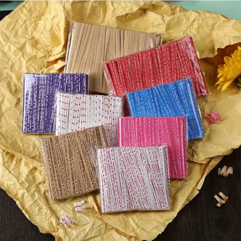 700pcs Colored Kraft Paper Twist Ties – Baking & Gift Packaging Packaging Twist Ties Babs