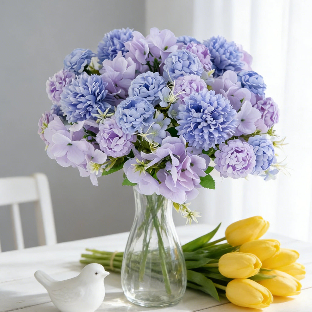 Silk Hydrangea Artificial Flower Bouquet – Wedding & Home Décor Artificial Flower Bouquet Babs
