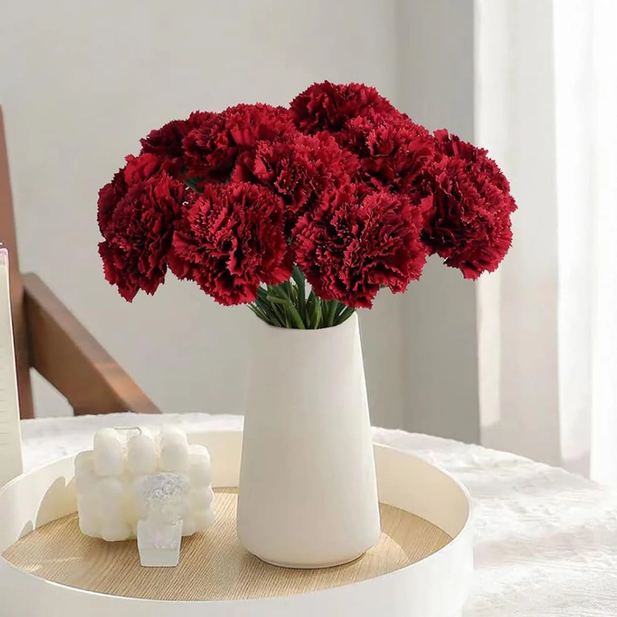 5-Pack Silk Carnations Artificial Flowers – Wedding & Home Decor Artificial Silk Flowers Babs