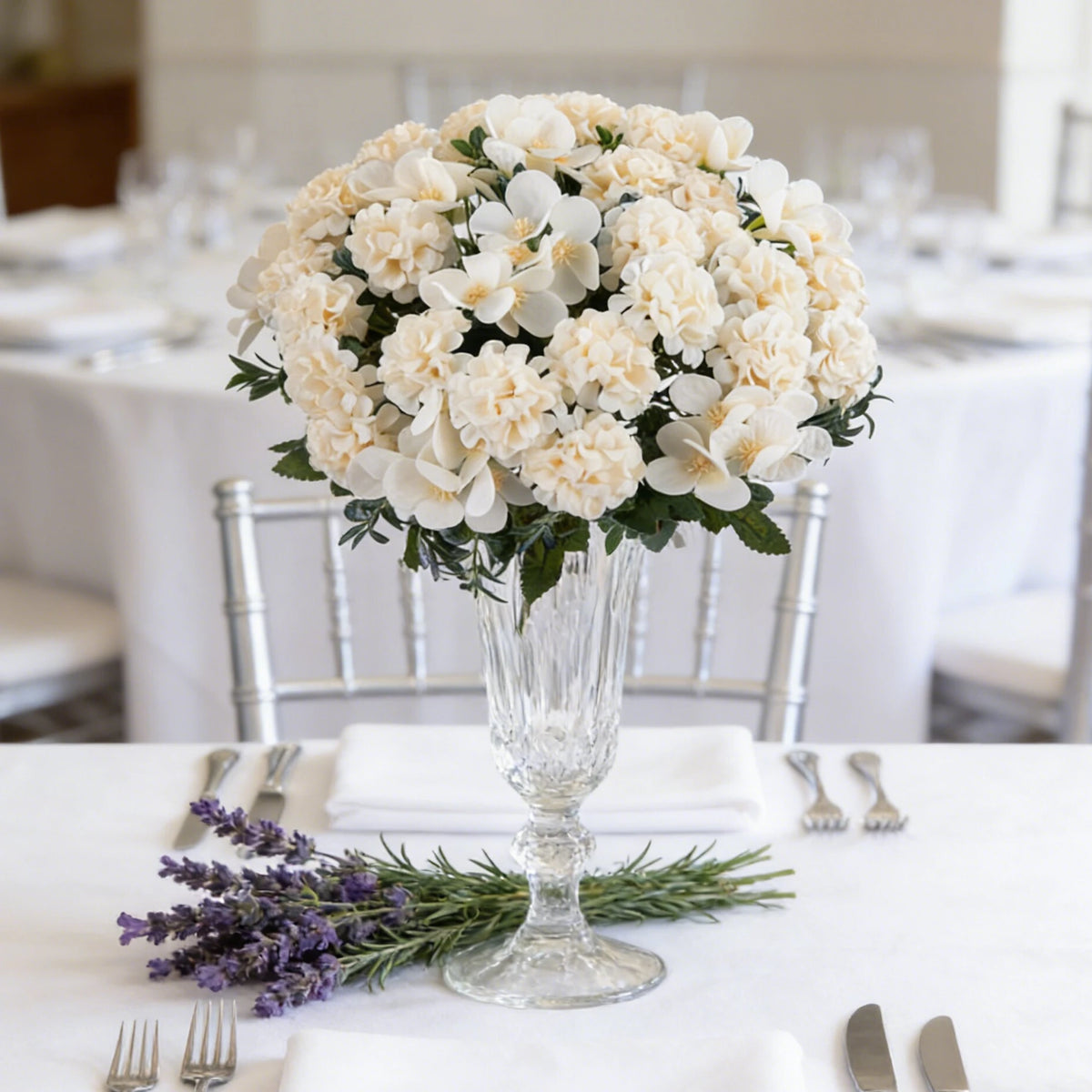 Artificial Hydrangea Silk Bouquet – Wedding & Home Floral Decor Artificial Silk Flowers Babs