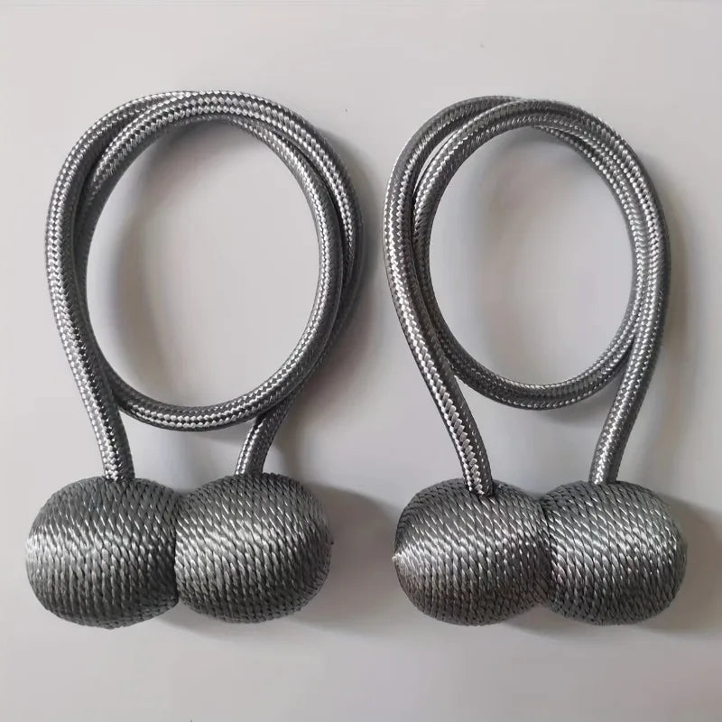 Magnetic Curtain Tiebacks Earphone Design Holdbacks, 2pcs Curtain Tiebacks Babs Dark Gray
