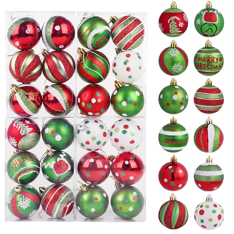 6pcs Green Monster Christmas Ball Ornaments – 6cm Xmas Tree Decor Christmas Tree Ornaments Babs
