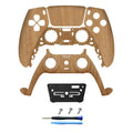 PS5 Controller Front Shell Wood Grain – BDM-010 to 050 Replacement Controller Replacement Shell Babs Wood Grain Color