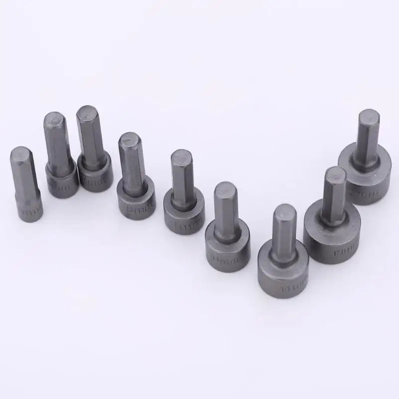 9-Piece Hex Shank Socket Set 5–13mm Metric Impact Bits Kit Impact Socket Set Babs