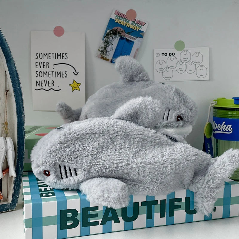 Kawaii Plush Shark Pencil Case – Large Capacity Pen Bag Plush Pencil Case Babs