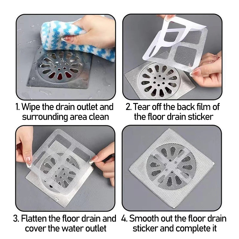 Drain Hair Catcher Stickers – Shower & Sink Filter 10/30/50pk Drain Hair Catcher Babs