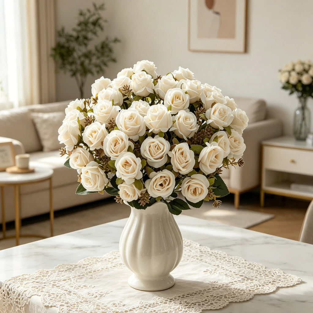 Silk Artificial Carnation Rose Bouquet – Wedding & Home Decor Artificial Flower Bouquet Babs