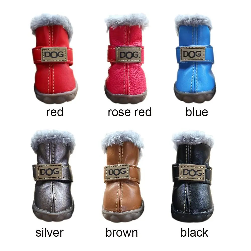 Waterproof Non-Slip Winter Dog Snow Boots – Set of 4 Dog Winter Boots Babs