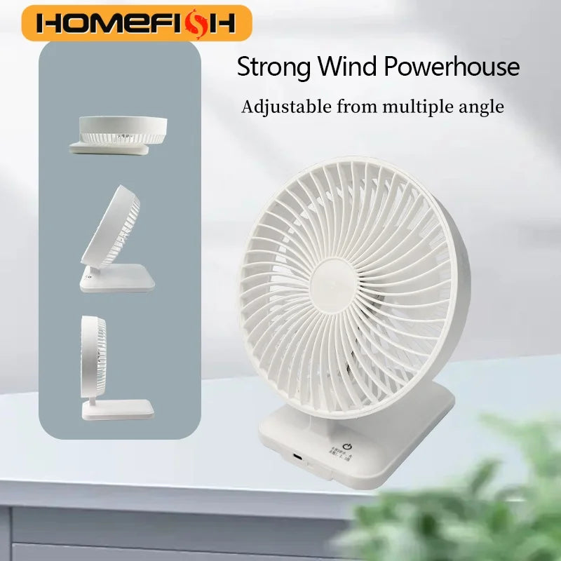 Foldable USB Electric Fan – Silent Touch Control, 6-8H Battery Portable Folding Fan Babs