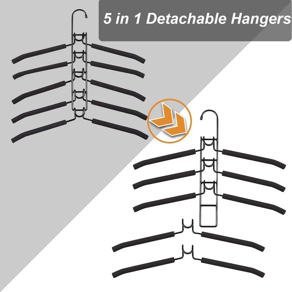 5-Pack Multi-Layer Hangers with Hooks | Space-Saving Closet Closet Hanger Organizer Babs