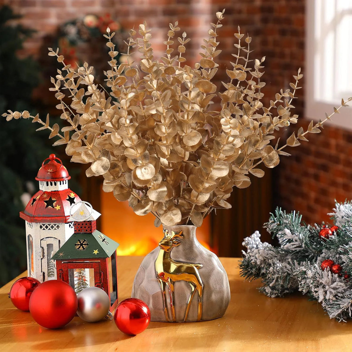 20/40PCS Artificial Eucalyptus Leaves Faux Greenery Decor Stems Artificial Greenery Stems Babs