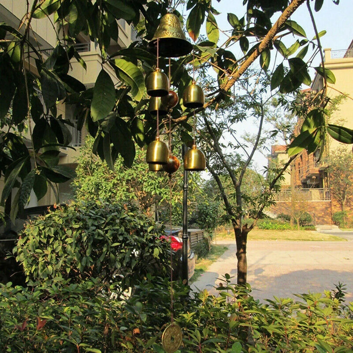 6 Copper Bell Metal Wind Chimes – Outdoor Yard & Garden Decor Outdoor Wind Chimes Babs