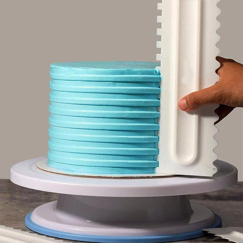 4-Piece Cake Icing Combs & Cream Smoother Spatula Baking Set Cake Decorating Tools Babs