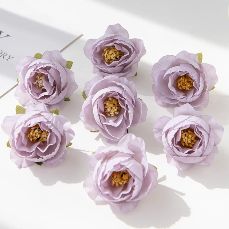 10/20 Pcs Multicolor Silk Rose Artificial Flowers for Wedding & DIY Artificial Silk Flowers Babs light purple 20 pcs