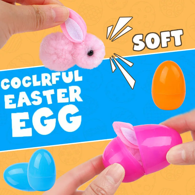 24/48Pcs Easter Eggs with Rabbit Figures for Kids Egg Hunt Easter Party Favors Babs