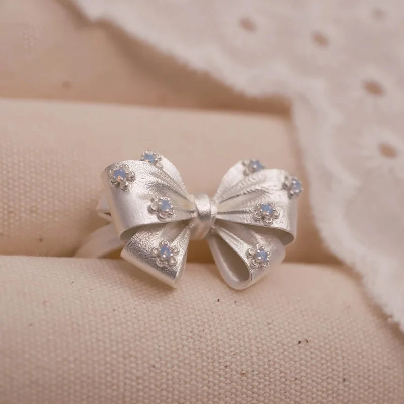 Bowknot Zircon Ring for Women – Adjustable Copper Fashion Ring Fashion Ring Babs