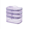 Large Capacity Transparent Mesh Travel Toiletry Makeup Bag Travel Toiletry Bag Babs purple-3 layer