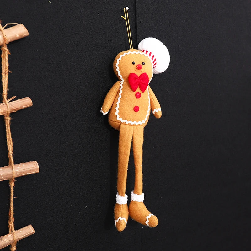 Gingerbread Man Plush Christmas Ornaments | Holiday Tree Decor Christmas Tree Ornament Babs Long Legged Boy 2PC