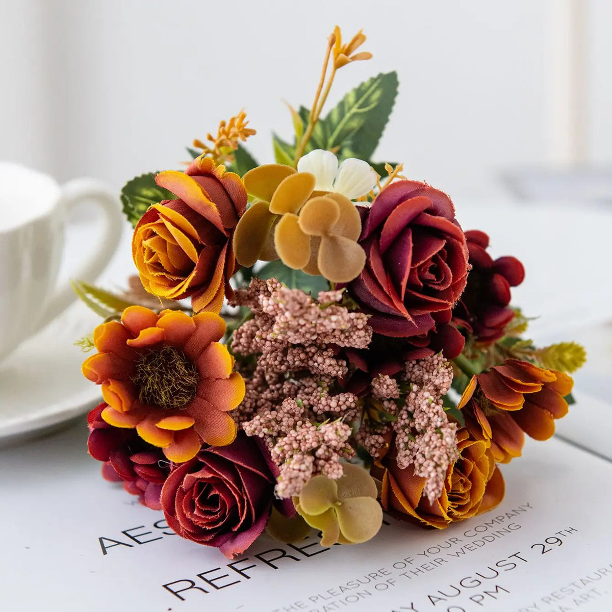 Artificial Silk Rose Bouquet for Wedding & Home Decor Artificial Silk Flowers Babs