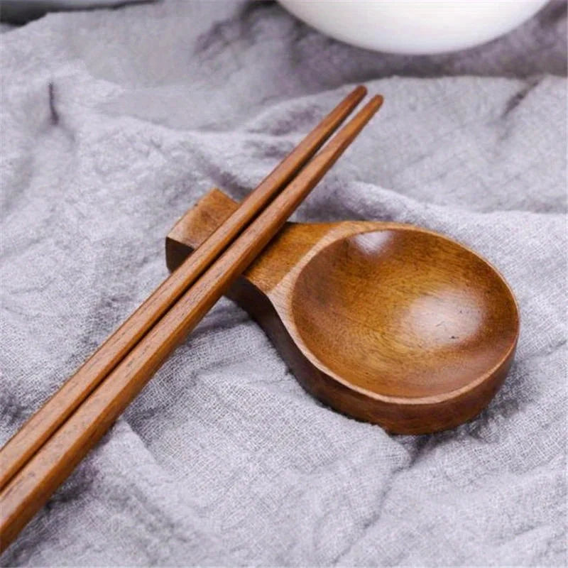 2pcs Natural Wood Chopstick Rest Holder | Japanese Minimalist Chopstick Rest Set Babs
