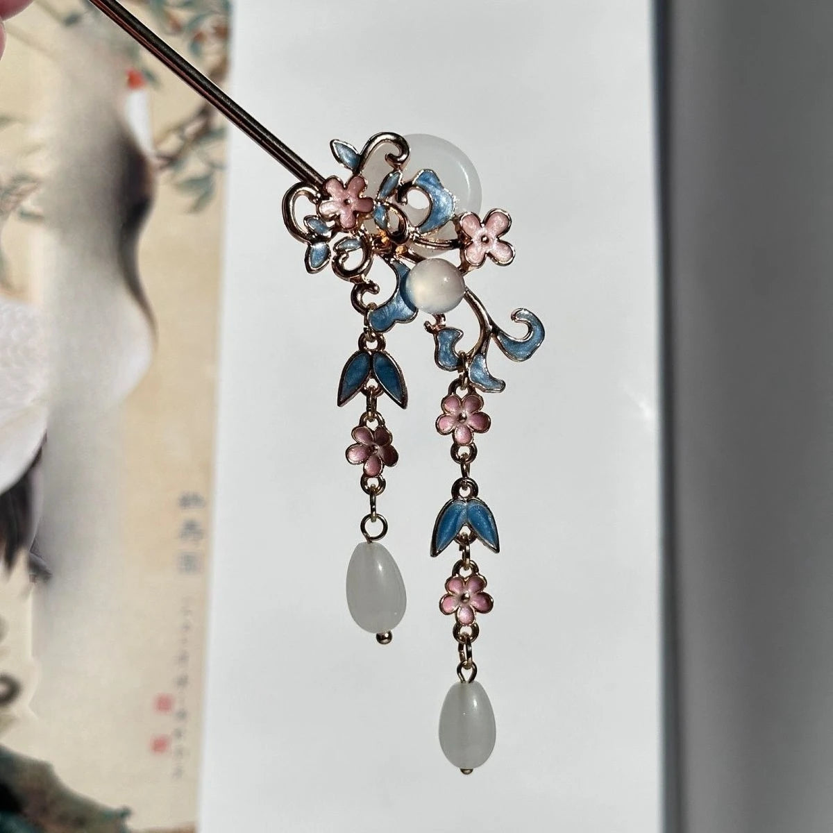 Chinese Style Blue Tassel Hairpin | Traditional Hair Stick Hair Stick Hairpin Babs A