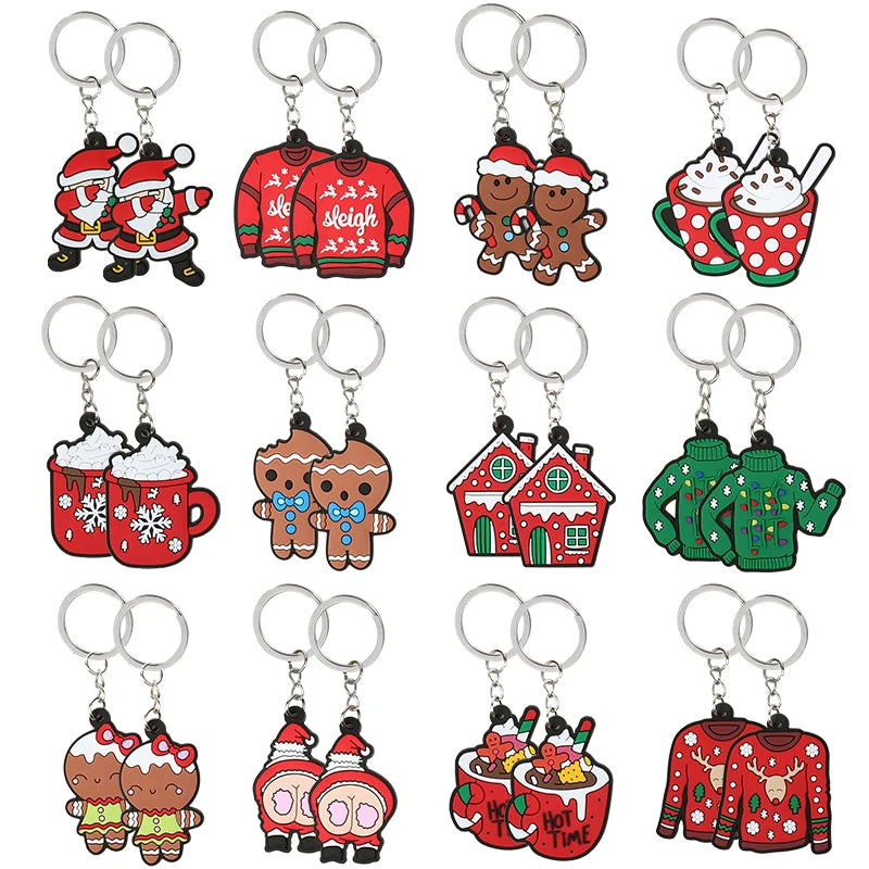 12Pcs Christmas Keychain Ornaments – Festive Xmas Pendants Christmas Keychain Set Babs