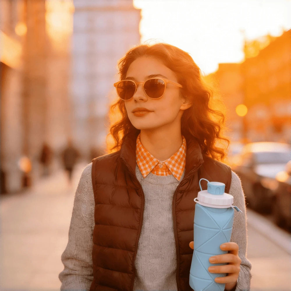 Food Grade Silicone Collapsible Water Bottle 600ml Foldable Collapsible Water Bottle Babs