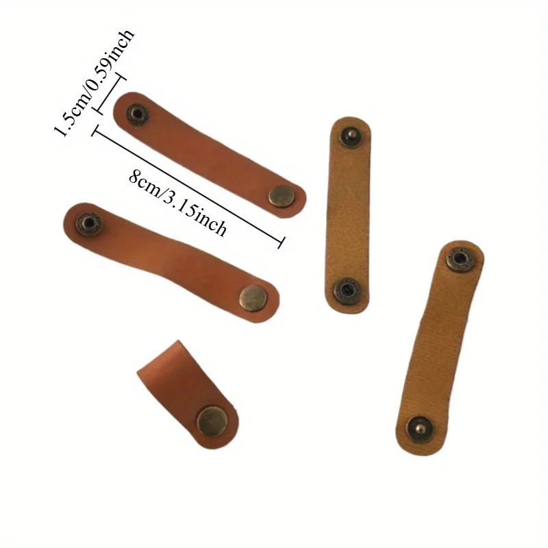 10pcs Faux Leather Cable Ties – Wire & Earphone Organizer Cable Organizer Wrap Babs