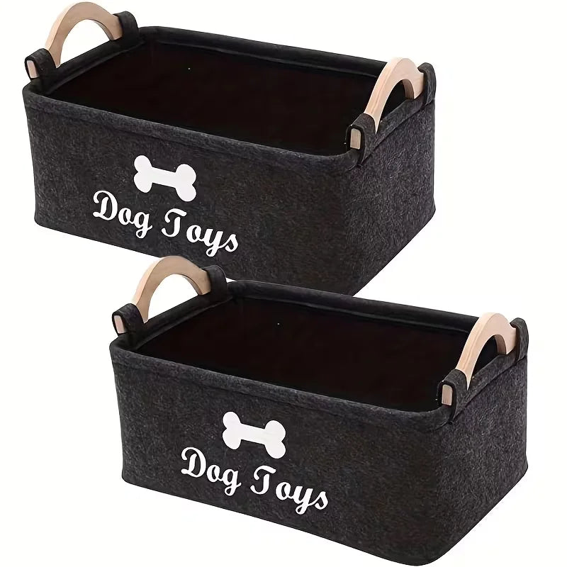 FeltPaws Foldable Pet Storage Box with Handle – 1/2PCS Pet Storage Box Babs 2PCS