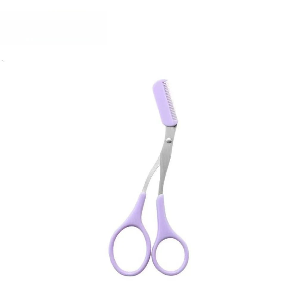 Pink Eyebrow Trimmer Scissors with Comb – Stainless Steel Eyebrow Trimmer Scissors Babs PURPLE